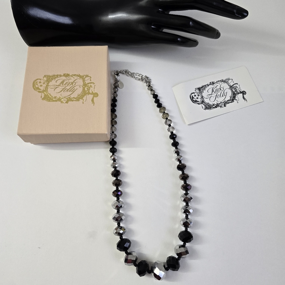 Kirk Folly Sleek Black Graduated Bead Necklace